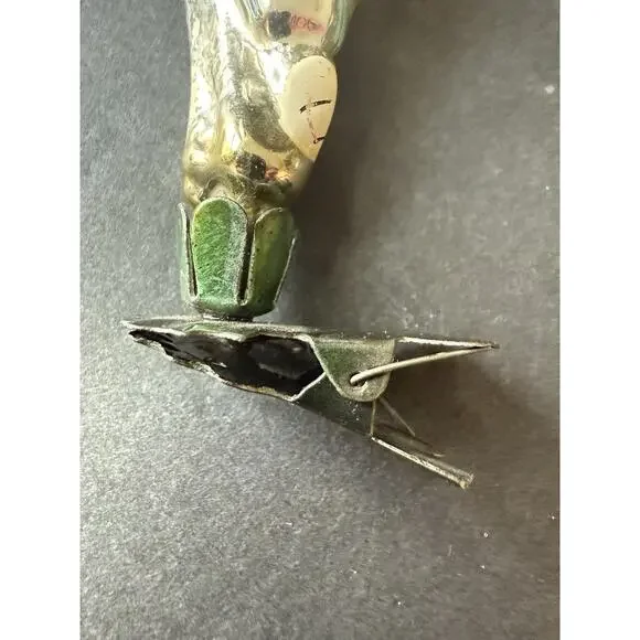Antique USSR Soviet Fisherman Seine Mercury Glass Clip On Christmas Ornament